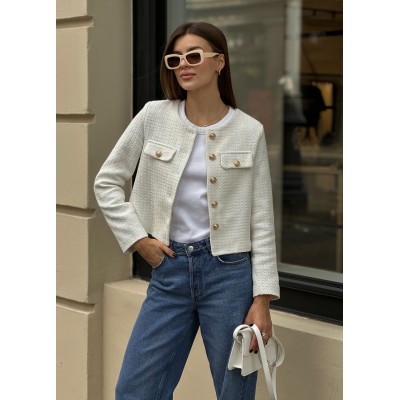 Твідовий жакет білий 111257 Твідовий жакет білий 111257