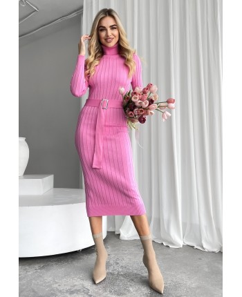 Платье-гольф розовое 111405