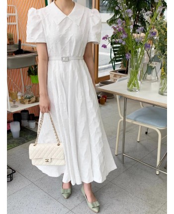 Біла сукня міді 111430