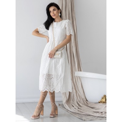 Белое платье из прошвы 111436 Белое платье из прошвы 111436