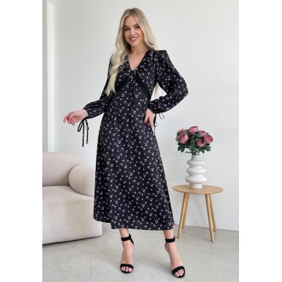 Цветочное платье черное 111301 Цветочное платье черное 111301