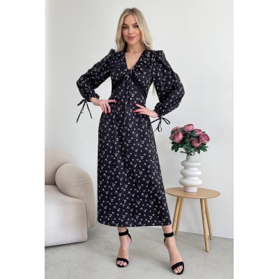Цветочное платье черное 111301 Цветочное платье черное 111301