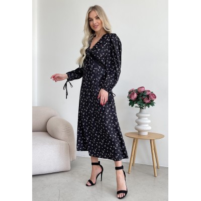 Цветочное платье черное 111301 Цветочное платье черное 111301