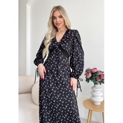 Цветочное платье черное 111301 Цветочное платье черное 111301