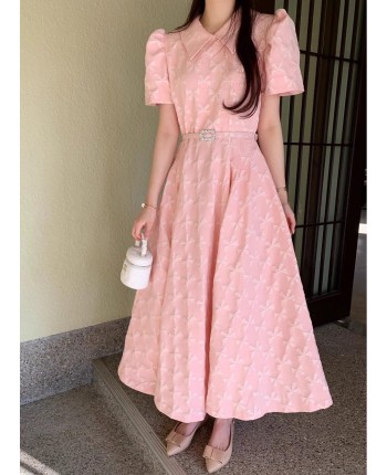 Розовое платье миди 111442