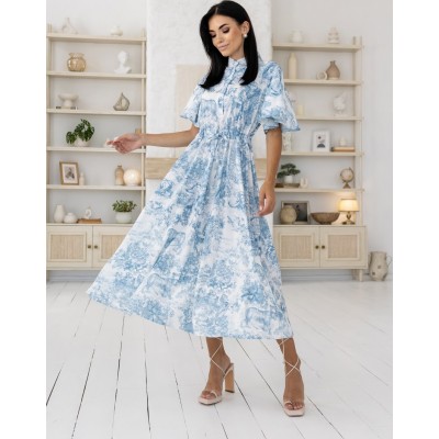 Блакитна сукня з візерунком 111490 Блакитна сукня з візерунком 111490