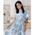 Блакитна сукня з візерунком 111490 Блакитна сукня з візерунком 111490