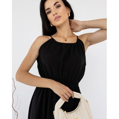 Легкий сарафан миди черный 111470 Легкий сарафан миди черный 111470