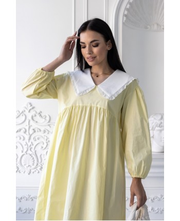 Жовта сукня з коміром 111456