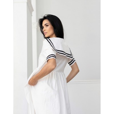 Біла сукня з коміром 111461 Біла сукня з коміром 111461