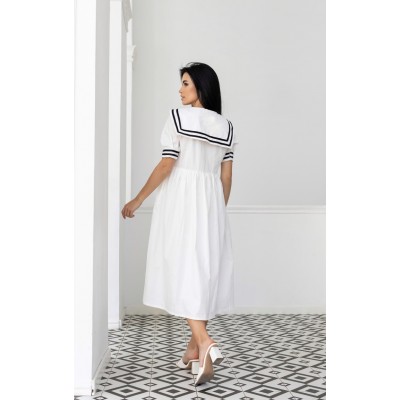 Біла сукня з коміром 111461 Біла сукня з коміром 111461