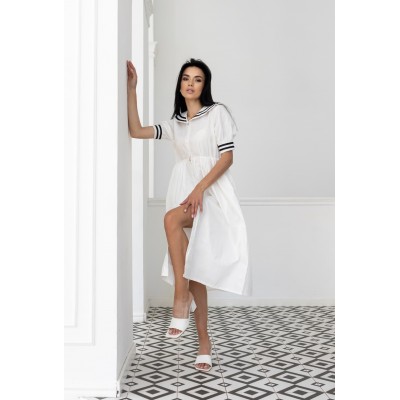 Біла сукня з коміром 111461 Біла сукня з коміром 111461
