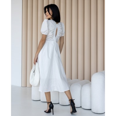 Біла сукня з бавовни 111476 Біла сукня з бавовни 111476