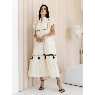 Бежева сукня з китичками 111481 Бежева сукня з китичками 111481