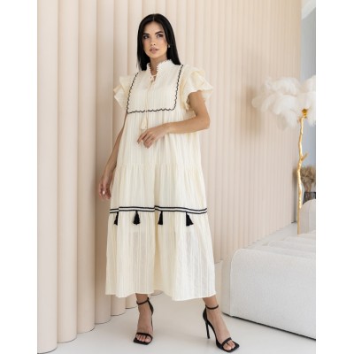 Бежева сукня з китичками 111481 Бежева сукня з китичками 111481