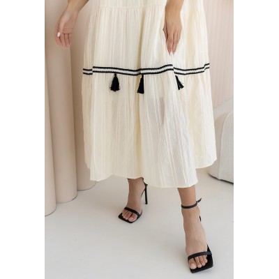 Бежева сукня з китичками 111481 Бежева сукня з китичками 111481