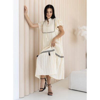 Бежева сукня з китичками 111481 Бежева сукня з китичками 111481