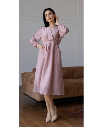 Платье с органзы розовое 111427