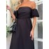 Чорна сукня міді з відкритими плечима 111518 Чорна сукня міді з відкритими плечима 111518