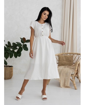 Біла сукня на гудзиках 111497