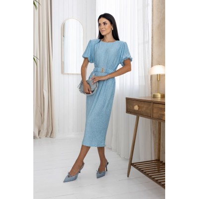 Блакитна сукня з поясом 111496 Блакитна сукня з поясом 111496