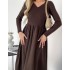 Сукня з пишною спідницею коричнева 111619 Сукня з пишною спідницею коричнева 111619