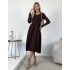 Сукня з пишною спідницею коричнева 111619 Сукня з пишною спідницею коричнева 111619