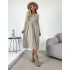 Платье с пышной юбкой бежевое 111621 Платье с пышной юбкой бежевое 111621