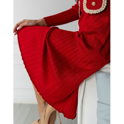 Платье с плетением красное 111605 Платье с плетением красное 111605