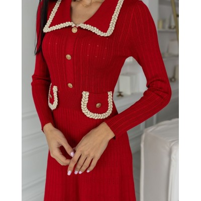 Платье с плетением красное 111605 Платье с плетением красное 111605