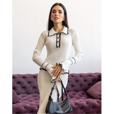 Трикотажна сукня максі біла 111521 Трикотажна сукня максі біла 111521