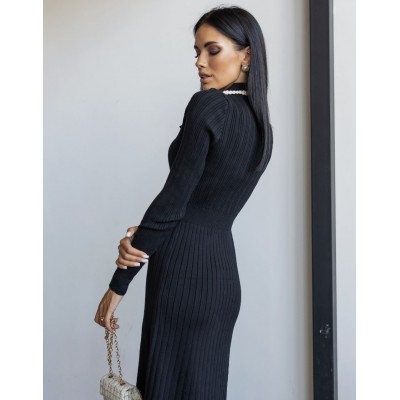 Сукня міді з плетінням чорна 111528 Сукня міді з плетінням чорна 111528