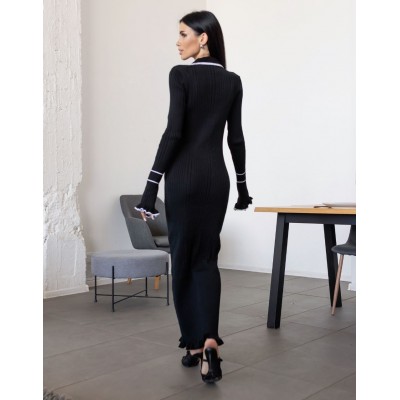 Трикотажна сукня максі чорна 111531 Трикотажна сукня максі чорна 111531