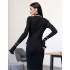 Трикотажна сукня максі чорна 111531 Трикотажна сукня максі чорна 111531