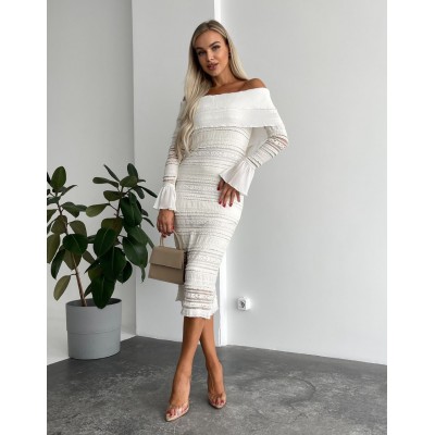Мереживна сукня з відкритими плечима 111536 Мереживна сукня з відкритими плечима 111536