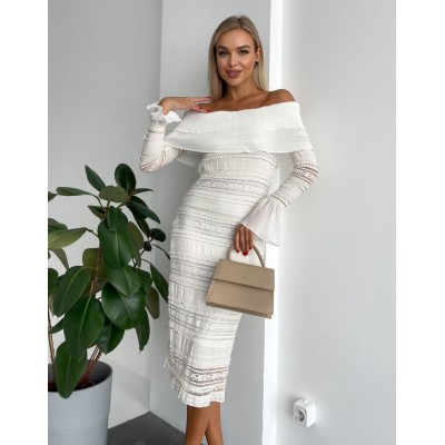 Мереживна сукня з відкритими плечима 111536 Мереживна сукня з відкритими плечима 111536