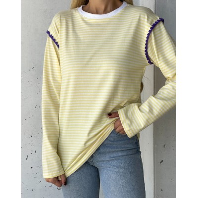 Тільняшка з вишивкою жовта 111599 Тільняшка з вишивкою жовта 111599