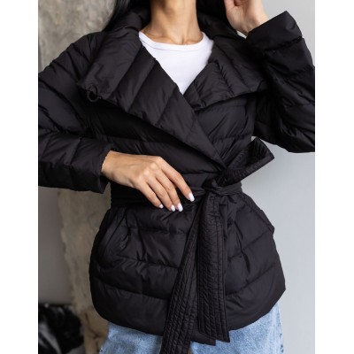 Чорний пуховик короткий 111586 Чорний пуховик короткий 111586