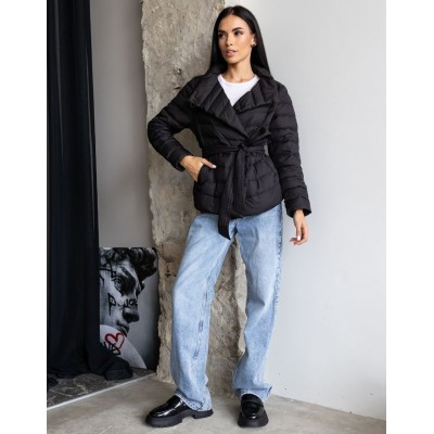 Чорний пуховик короткий 111586 Чорний пуховик короткий 111586