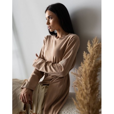 Комбінована сукня бежева 111584 Комбінована сукня бежева 111584