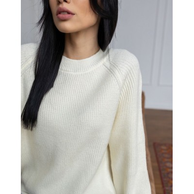 Вовняний светр молочний 111622 Вовняний светр молочний 111622