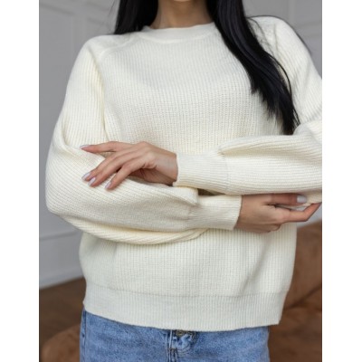 Вовняний светр молочний 111622 Вовняний светр молочний 111622