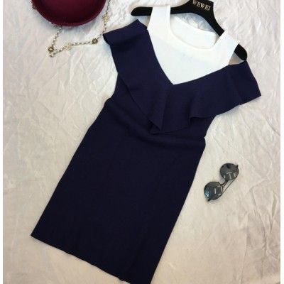 Трикотажное платье с воланом 16309 Трикотажное платье с воланом 16309