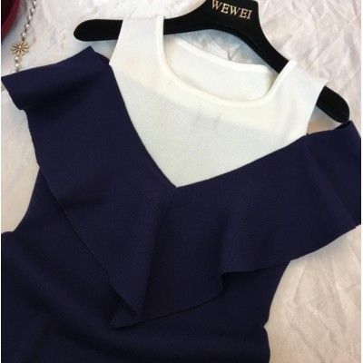 Трикотажное платье с воланом 16309 Трикотажное платье с воланом 16309