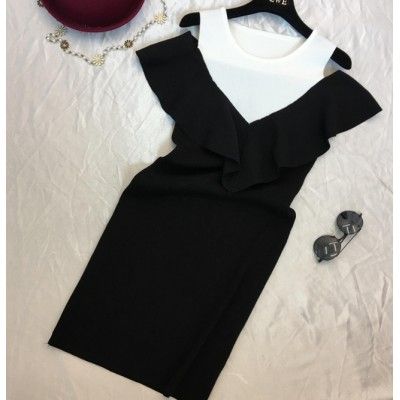 Трикотажное платье с воланом 16309 Трикотажное платье с воланом 16309